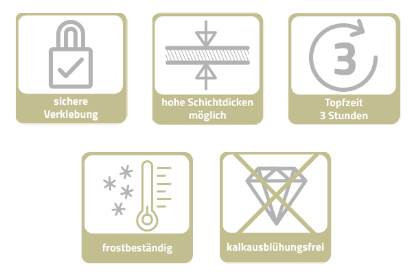 Hinweise Baumaterialien SteinKleber plus