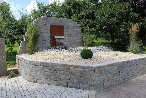 Muschelkalk Mauersteine Systemmauerwerk Natursteinmauer