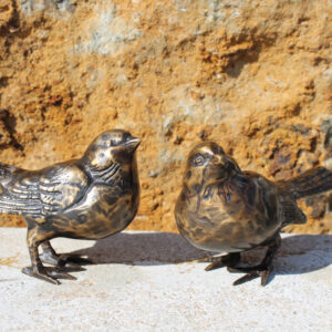 Vogelpärchen Bronzefiguren